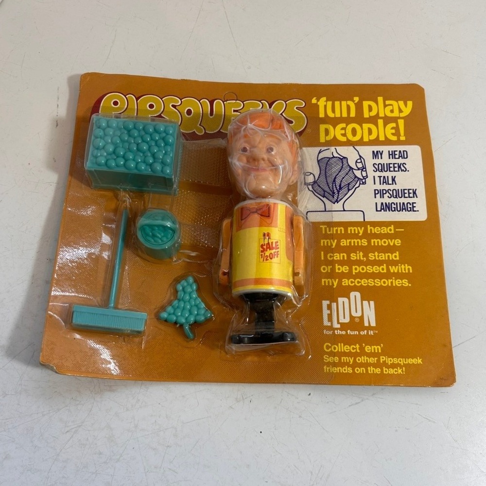 Vintage 1970 Eldon Pipsqueeks Store‎ Clerk 3764 Sealed Action Figure Toy